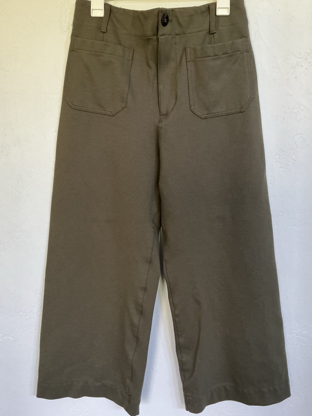 Anthropologie Maeve The Colette Wide-Leg Pants in Olive - Picture 4 of 9